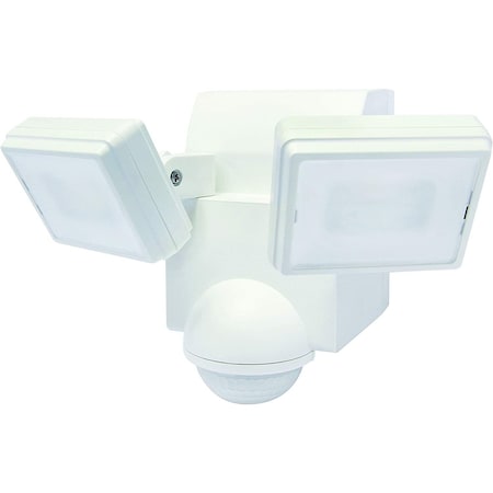 Iq America LB1870QWH 700 Lumen Battery Operated LED Motion Security Flood Light w L-Bracket Mount WH LB1870QWH